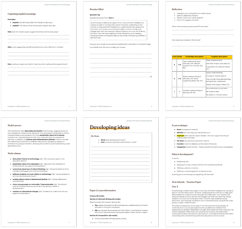 Directed Writing Booklet 2027